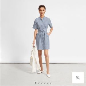 Everlane — The Cotton Collarless Belted Shirtdress